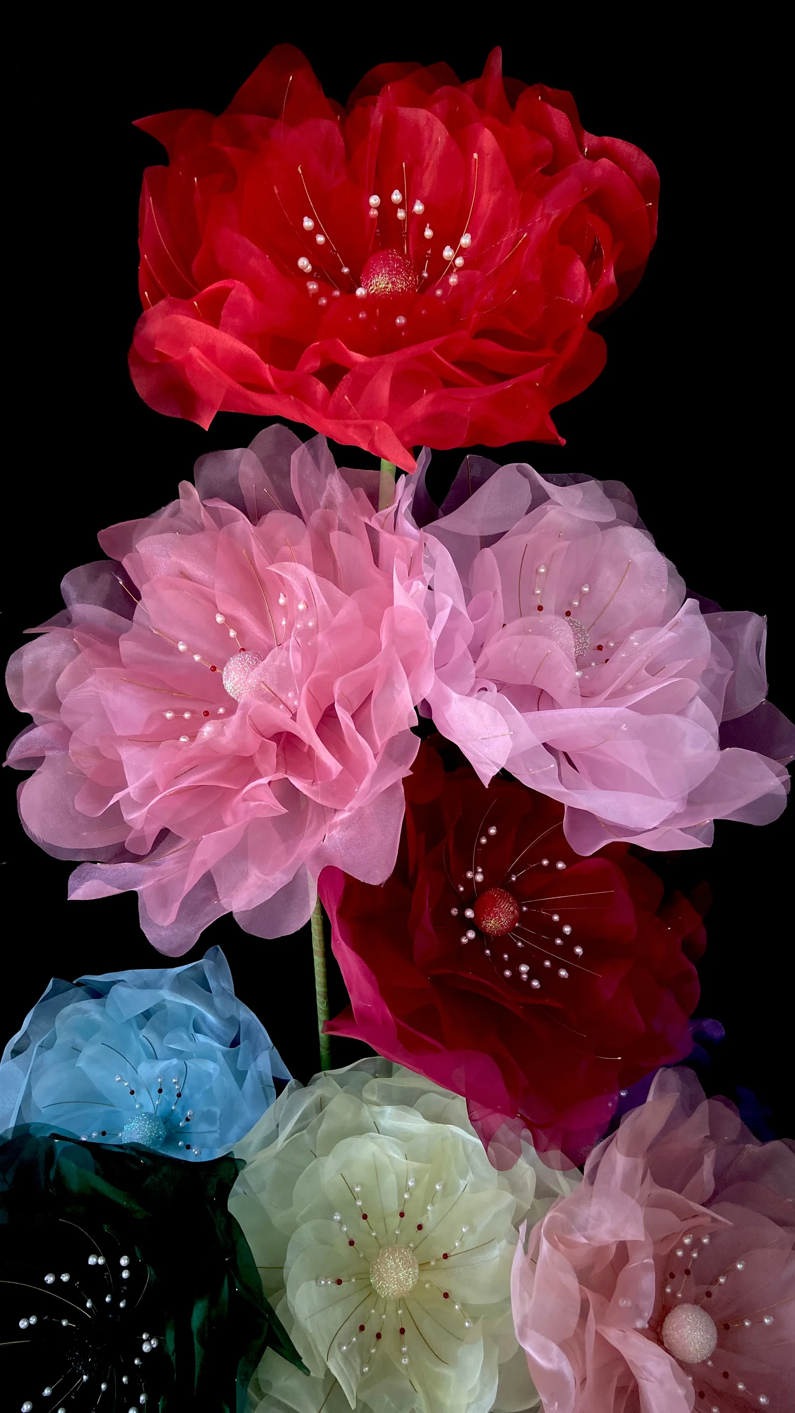 24 inch premium organza flower
