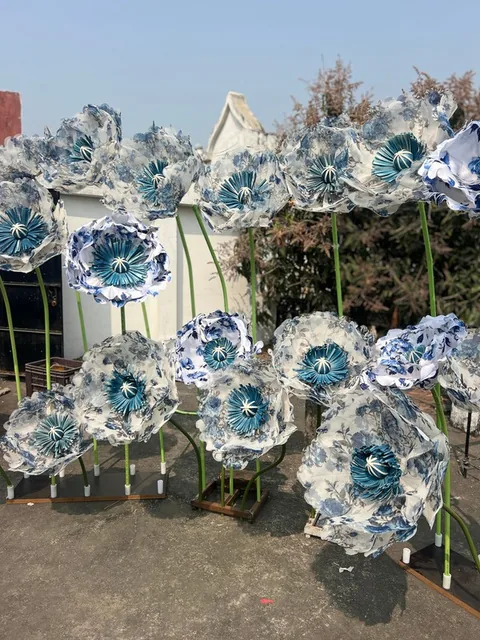 Printed fabric flower